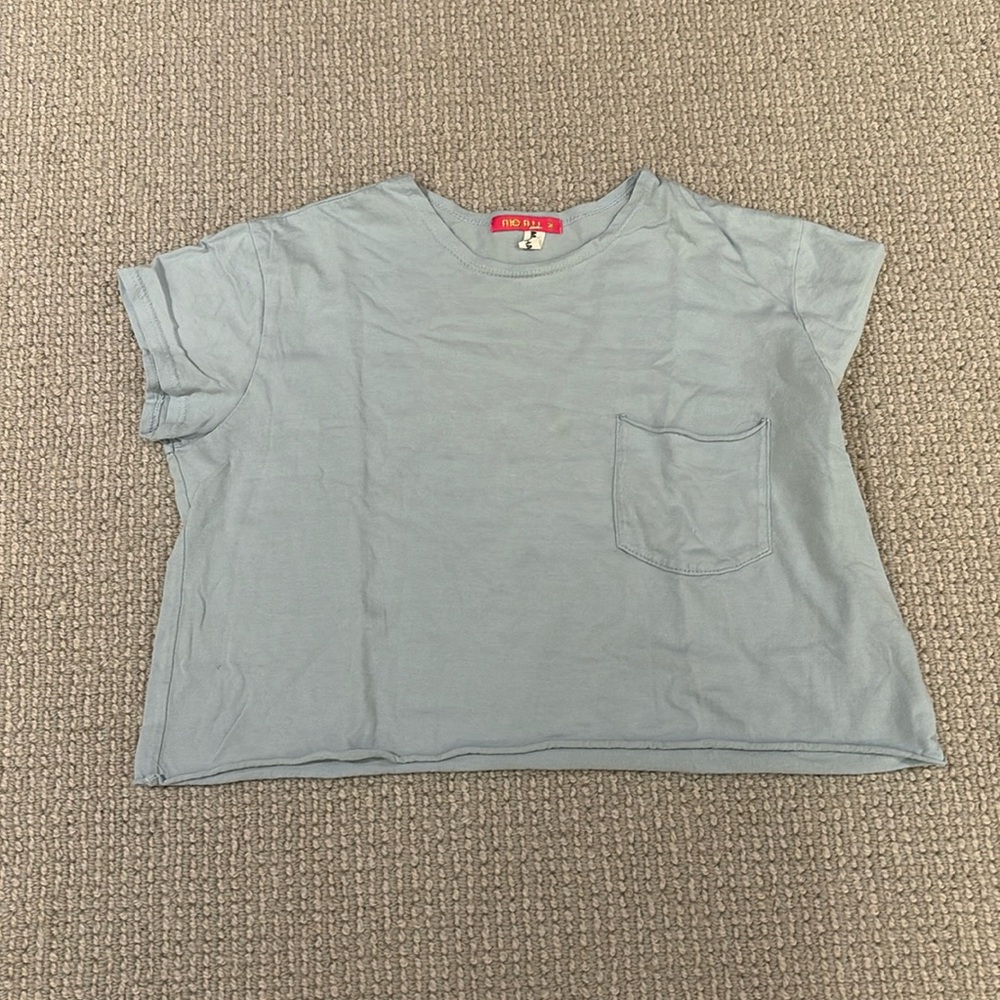 Baby Blue Cropped T Shirt In Great Condition from the brand me.n.u